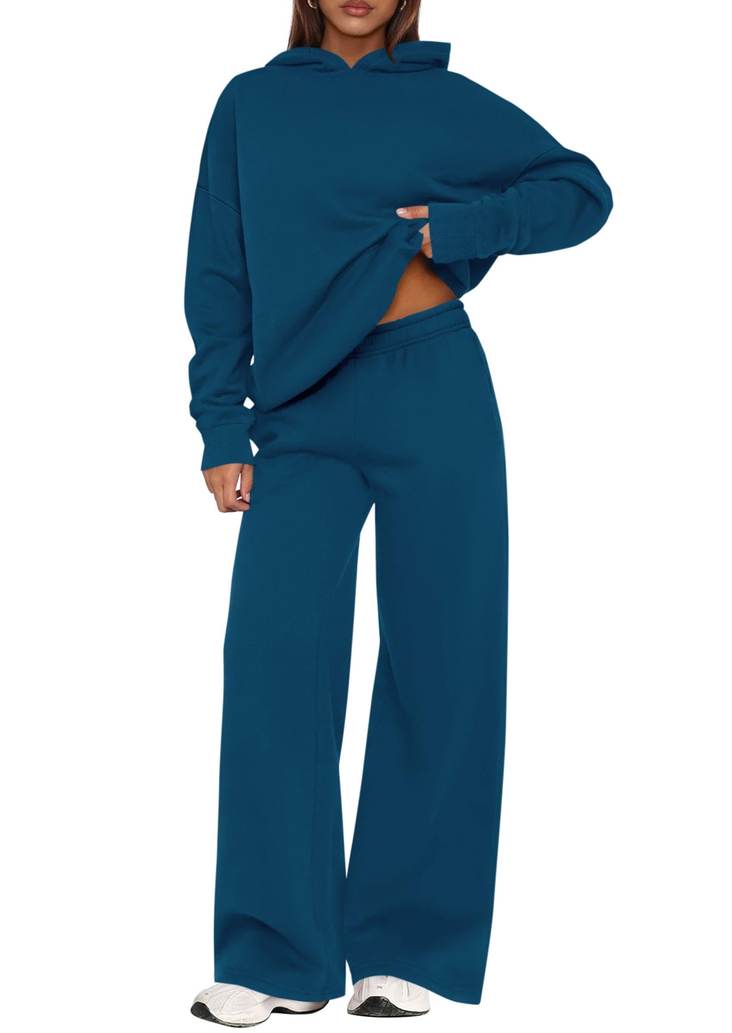 Casual Hoodie & Loose Wide Leg Sweatpants