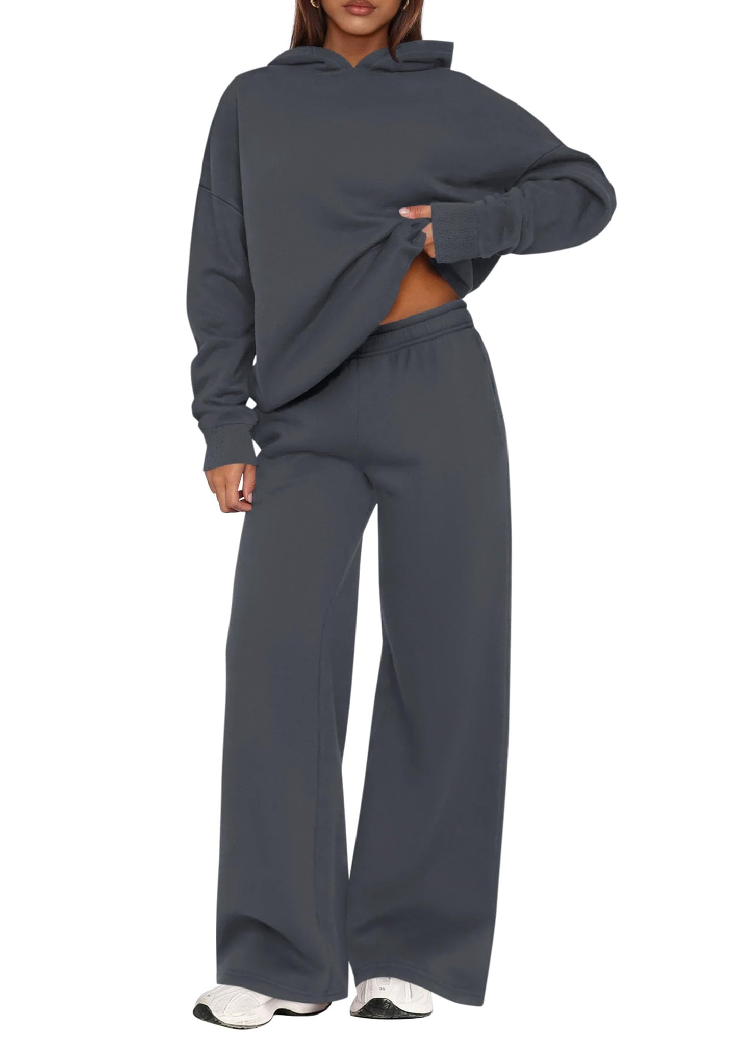 Casual Hoodie & Loose Wide Leg Sweatpants