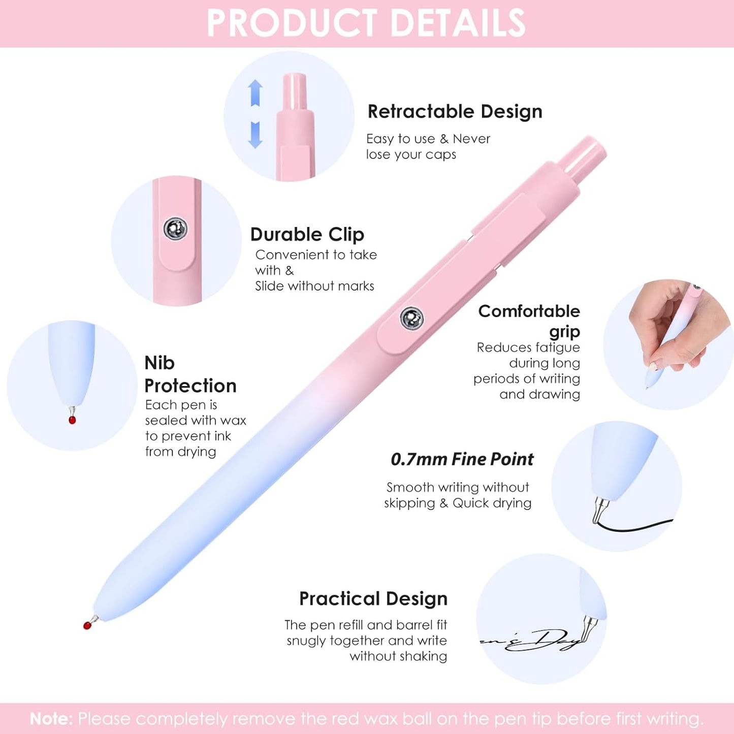 Fidget Clip Gel Pens