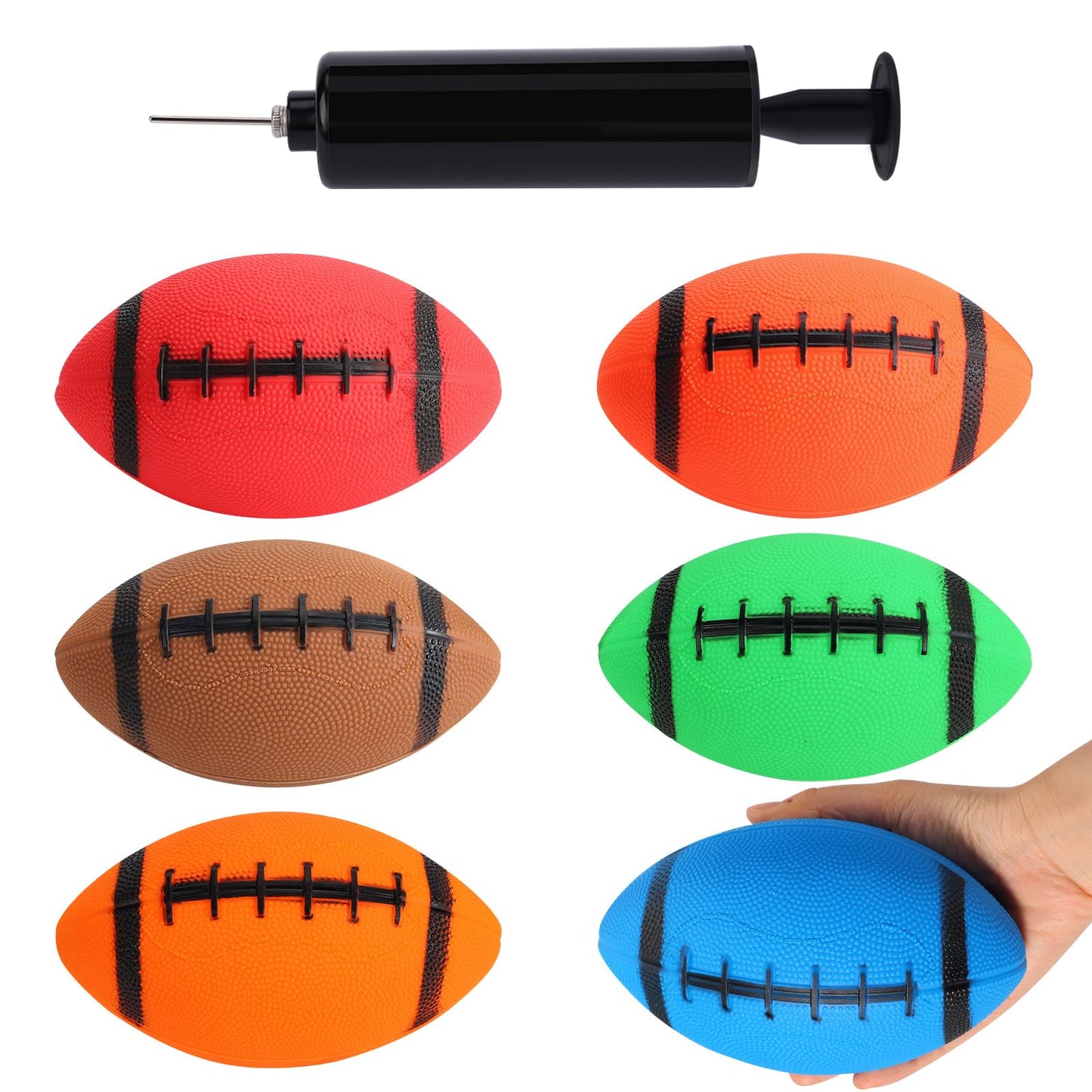 6 Mini Inflatable Footballs