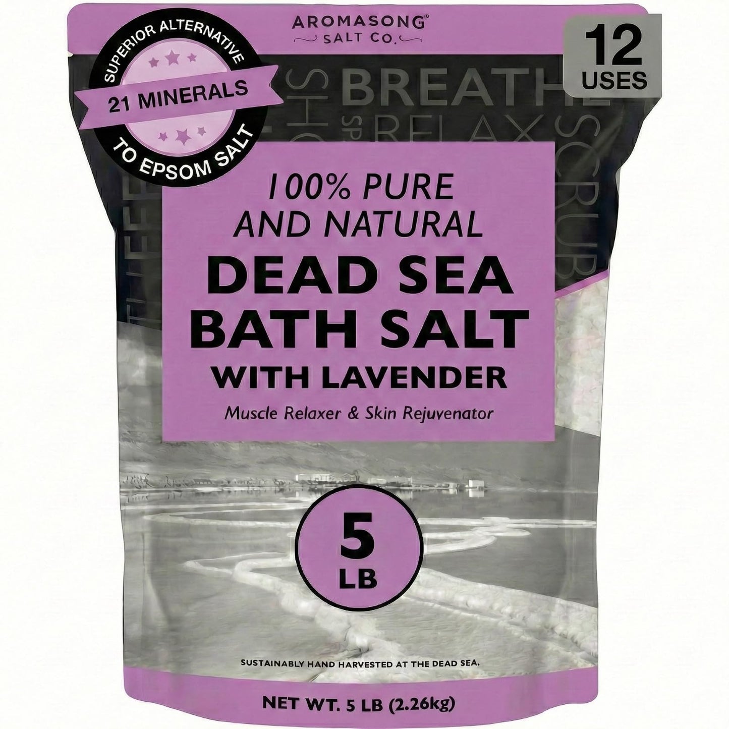 Pure Dead Sea Salt Natural Lavender