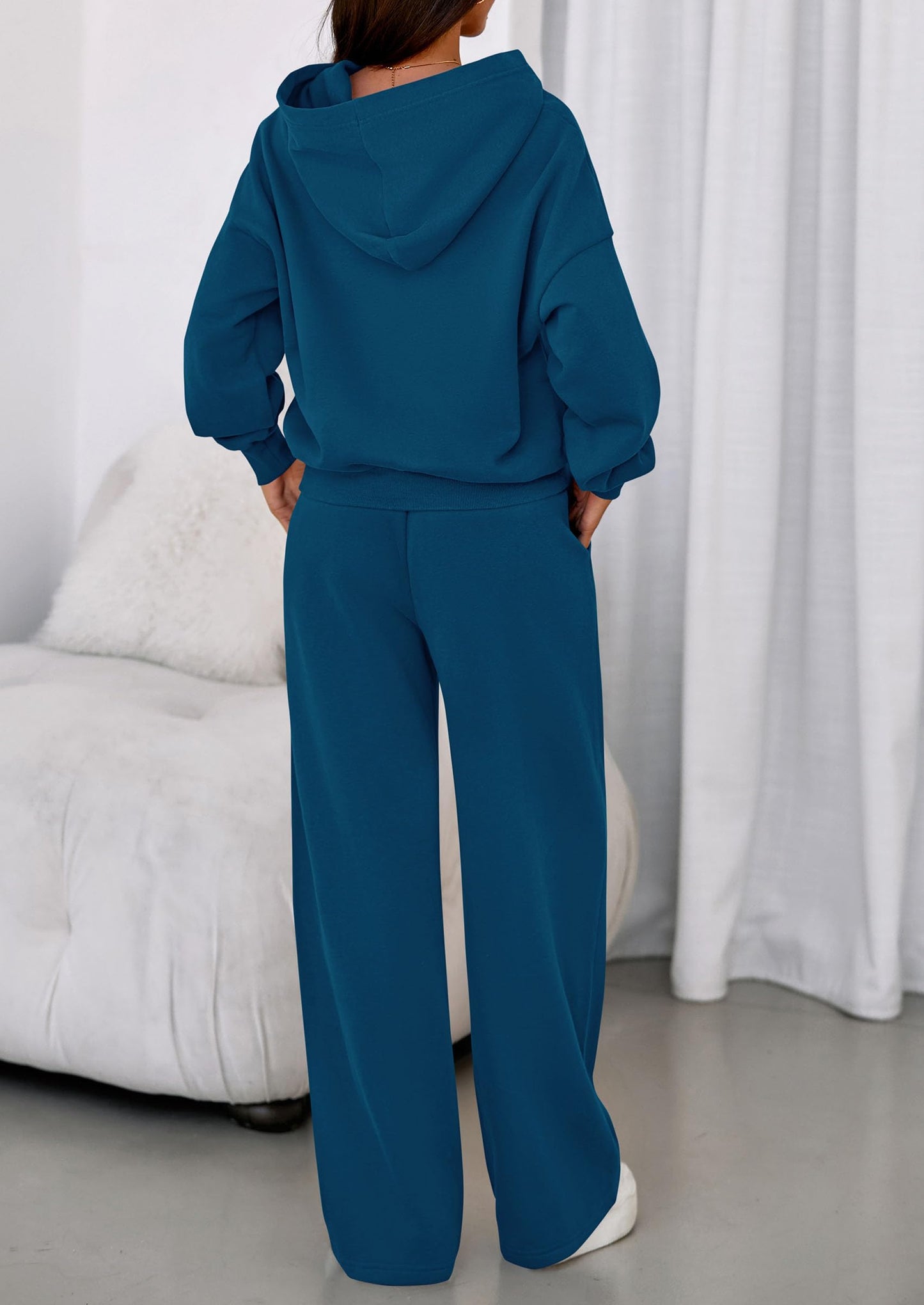 Casual Hoodie & Loose Wide Leg Sweatpants
