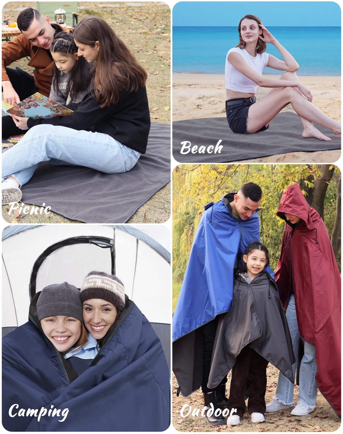 Hooded Fleece Windproof & Waterproof Blanket