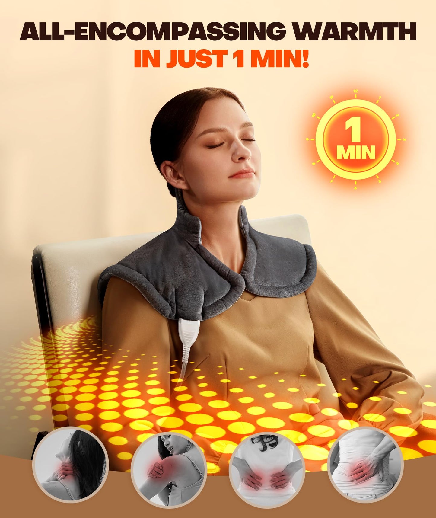 Graphene-Infused Heating Pad for Neck and Shoulders