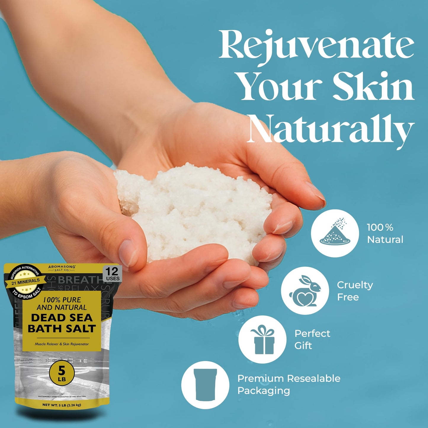 Pure Dead Sea Salt Natural Lavender