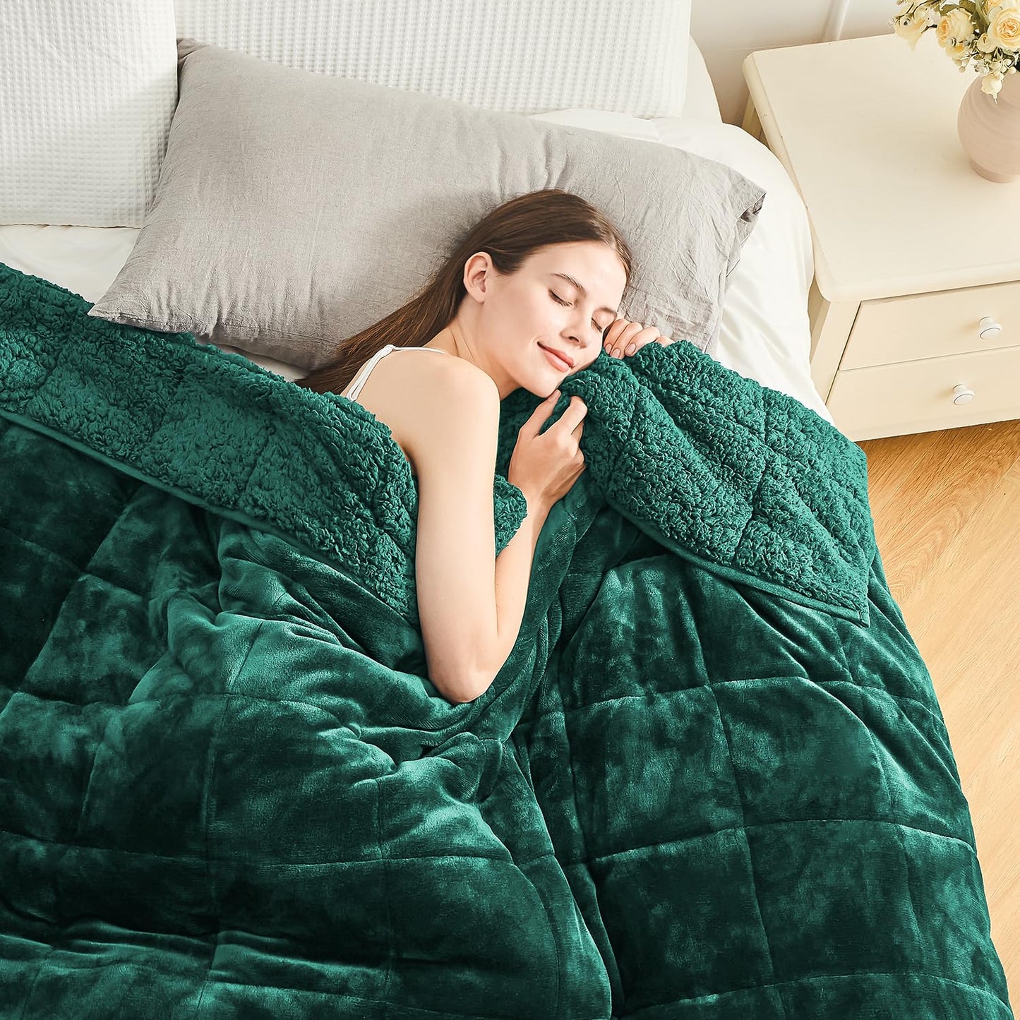 Cozy Sherpa Fleece Weighted Blanket for Adults