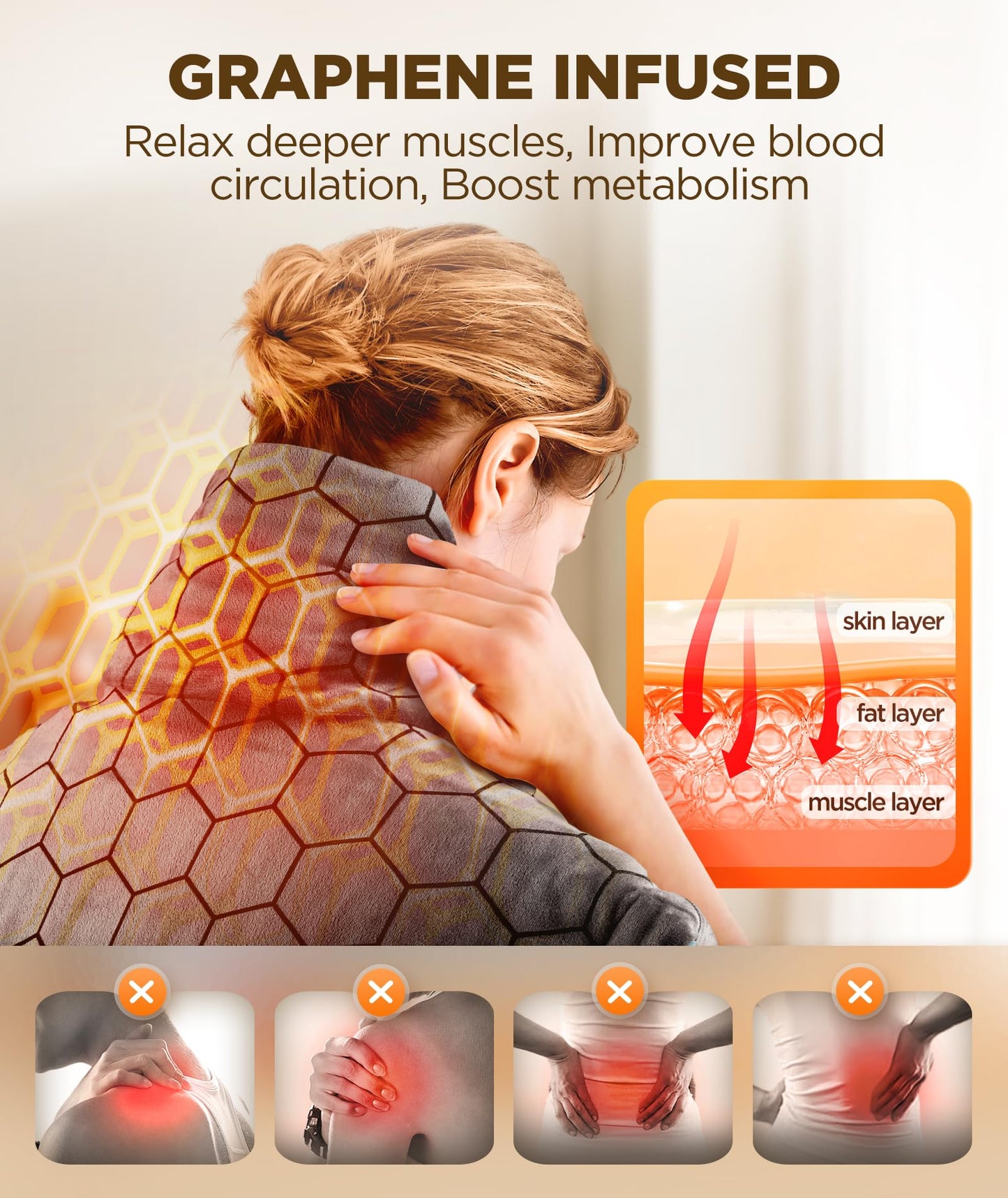 Graphene-Infused Heating Pad for Neck and Shoulders