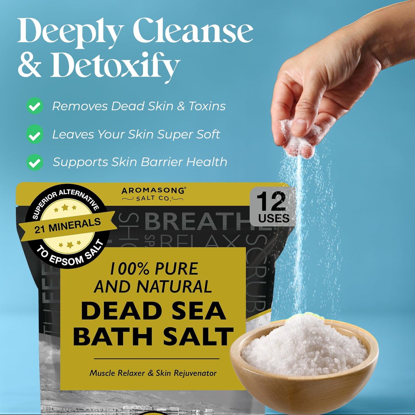 Pure Dead Sea Salt Natural Lavender
